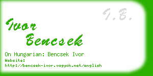 ivor bencsek business card